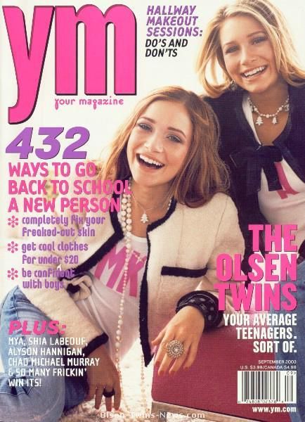 Mary-Kate and Ashley on YM, September 2003 Ym Magazine, Counter Clockwise, 2000s Girl, 90s Memories, Mary Kate Ashley, Chad Michael Murray, Teen Magazine, Olsen Twins, Bar Code