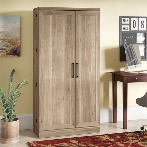 Ebern Designs Rheyn Armoire & Reviews | Wayfair.ca Deep Cabinet, Kitchen Furniture Storage, White Storage Cabinets, Wood Armoire, Cabinet With Doors, Wood Storage Cabinets, Small Doors, Cabinet Storage, Kitchen Cabinet Storage