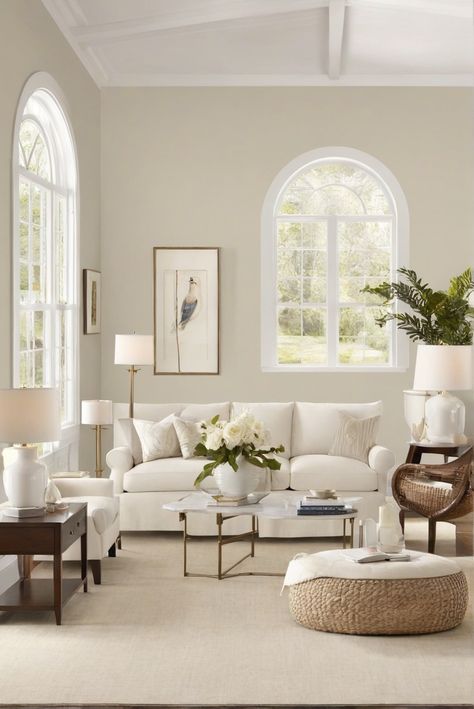 elegance, transform, living room, Benjamin Moore's White Dove White Dove Paint, White Dove Benjamin Moore, Relaxing Living Room, Benjamin Moore White, Interior Design Work, White Paint Colors, White Dove, Kitchen Farmhouse, Green Home Decor