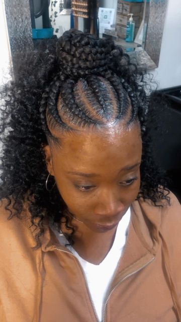 Half Up And Down Crochet Hairstyle, Half Up Half Down Crochet, Crochet Braid, Cornrow, Cornrow Hairstyles, February 22, Cleveland Ohio, Crochet Braids, Half Up Half Down