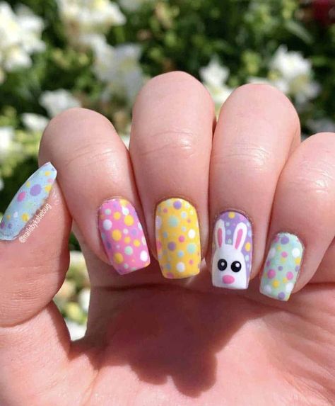 20 Gorgeous Easter Nail Art Designs To Inspire You - Beauty with Hollie Speckle Nails, Easter Nail Art Designs, Nails Easter, Nails Autumn, Color For Nails, Easter Nail, Easter Nail Designs, Bunny Nails, Easter Nail Art