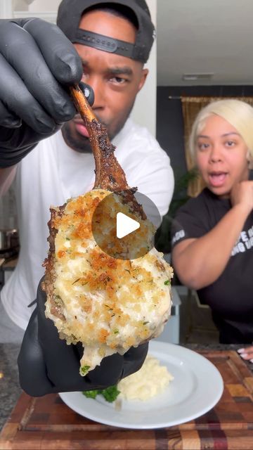 Kimberly Nichols on Instagram: "Me and @onestopchop_ had to see what the hype was about with these Parmesan crusted lamb chops from longhorn but we made it ourselves because duhhhhhh lol we rocking with them!!!! My shirt from @sincerelyjandco #kimmyskreations #kimmyskontest #onestopchop #parmcrusted #longhorn" Longhorn Lamb Chops Recipe, Stuffed Lamb Chops, Crusted Lamb Chops, How To Make Lamb Chops, Lamb Chop Breakfast Ideas, Jerk Lamb Chops, Fried Lamb Chops, Longhorn Parmesan Crust, Lamb Chop Recipe