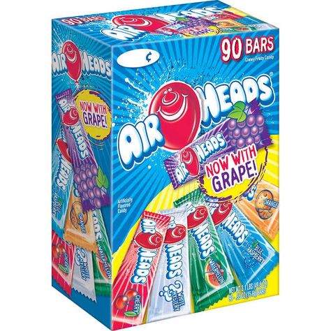 AirHeads, Variety Pack, 0.55 oz, 90-count | Costco Watermelon Head, Air Heads, Airheads Candy, Bulk Shopping, American Snacks, Taffy Candy, Fruit Candy, Chewy Candy, Blue Candy