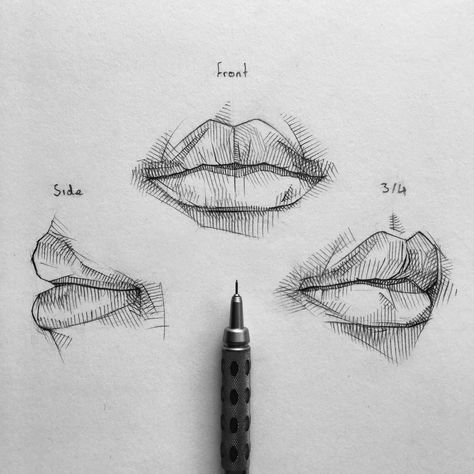 𝑱𝑨𝑪𝑲 on Instagram: “Lip angles. Just want to say thank you for all your support:) • See bio for 2 months FREE Skillshare! #graphgear1000 #mechanicalpencil…” Lip Tutorial Drawing, Drawing Body Proportions, Lips Sketch, Facial Expressions Drawing, Anatomy Sketches, Drawing Studies, Lips Drawing, Face Sketch, Drawing Expressions