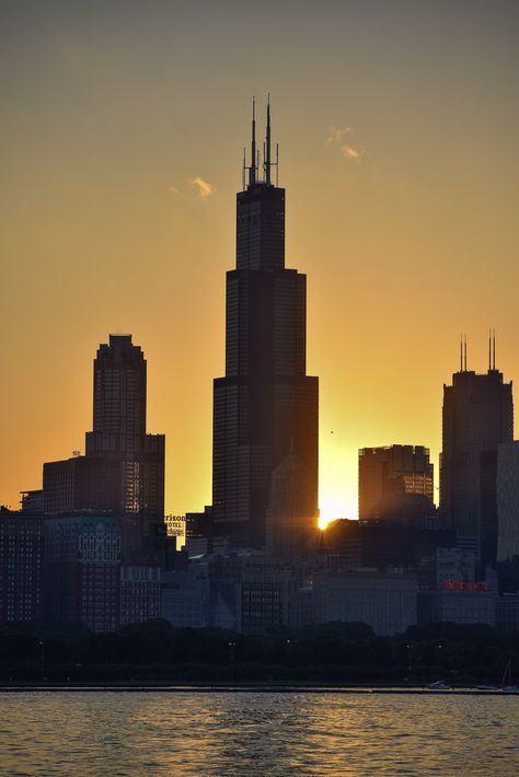 Sears Tower Silhoutte | by alexgeorgeny Sears Tower Chicago, Willis Tower Chicago, Chicago Painting, Sears Tower, Visit Chicago, Chi Town, My Kind Of Town, Travel Magazine, Chicago Skyline