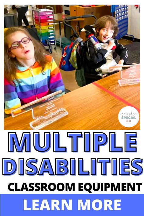 When you teach in a multiple disabilities classroom there is a lot of additional equipment needed. You want to have equipment for students to practice the skills they learned during occupational therapy, speech therapy and physical therapy. Today, I am sharing special education equipment you need to help your students achieve their IEP goals including communication and academic goals. Learn more now! Severe Special Needs Activities, Severe Special Education Activities, Cvi Activities Multiple Disabilities, Special Needs Equipment, Severe Profound Classroom Activities, Severe Special Education Classroom Ideas, Severe And Profound Classroom Activities, Multiple Disabilities Classroom, Occupational Therapy Equipment