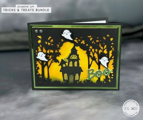 Haunted House Cards [Trick or Treat Series #11 & 12] - Stampin' Up! Demonstrator: Tami White | Stamping, Crafting, & Card-Making Stampinup Halloween Cards 2024, Stampin Up Tricks And Treats, Brush Techniques, Blending Techniques, Monster Box, House Cards, Halloween Cards Handmade, Halloween Favors, Window Cards