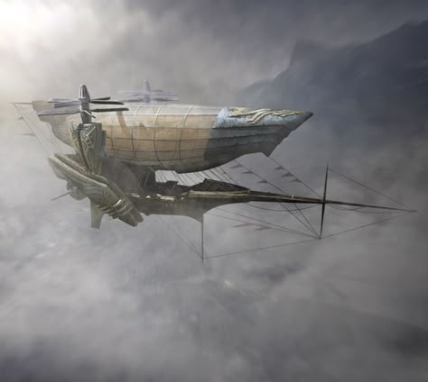 steampunk airship transportation design concept art Airship Concept, Fantasy Vehicles, Steampunk Ship, Airship Art, Flying Ship, Steampunk Vehicle, Steampunk Airship, Art Steampunk, Flying Boat