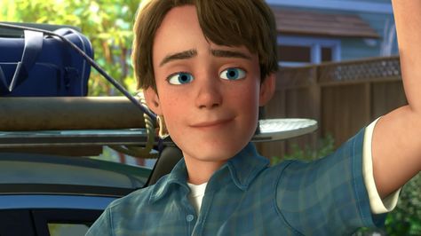 Andy at about 17 years old, from "Toy Story 3" (2010) by Pixar Animation Studios. Andy From Toy Story, Andy Toy Story, Toy Story Andy, Mom Series, Toy Story Halloween, Toy Story Movie, Pixar Animation, Toy Story 3, Animation Studios