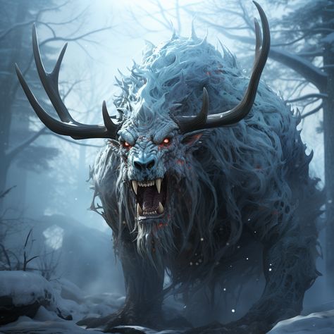 Storm Kings Thunder, Ice Monster, Celtic Druids, Mythical Creatures Fantasy, D D Monsters, Dnd Monsters, Alien Creatures, Fantasy Monster, Weird Creatures