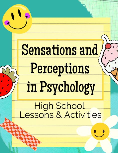 Sensation And Perception Psychology, Psychology Notebook Cover, High School Notes, Sensation And Perception, Perception Psychology, School Psychology Resources, Ap Psychology, School Psychology, Notebook Cover