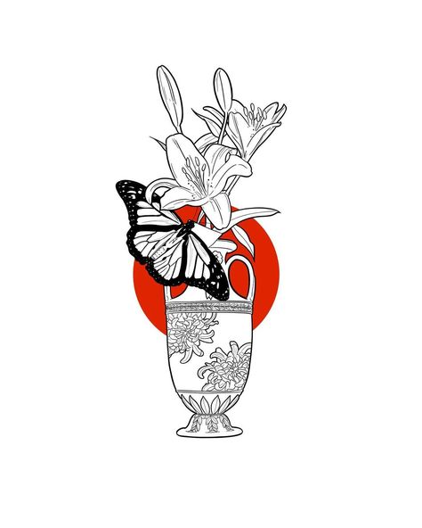 Japanese Flower Vase Tattoo, Japanese Vase Tattoo, Vase Tattoo, Back Of Arm Tattoo, Instagram Man, Tattoos Inspiration, Procreate Ipad Art, Tattoo Now, Spider Tattoo