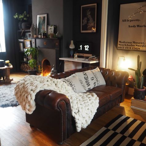 Interior Styling - Kerry Lockwood - In Detail Kerry Lockwood, Morpeth Northumberland, Steampunk Library, Chesterfield Lounge, Chesterfield Sofa Living Room, Grey And Brown Living Room, Brown And Blue Living Room, Stiffkey Blue, Brown Living Room Decor