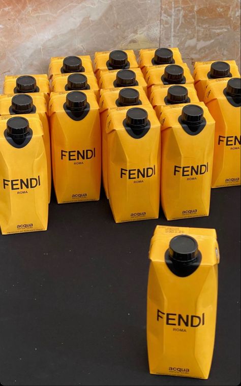 Brand Promotion Ideas, Fendi Aesthetic, Brand Activation Ideas, Yellow Packaging, Branded Water Bottle, Brand Pop, Experiential Marketing, Event Branding, Event Activities