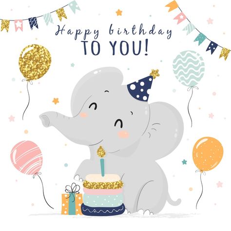 Happy Birthday Nephew, Cute Birthday Wishes, Bday Pics, Happy Birthday Boy, Happy Birthday Kids, Boy Shower Invitations, Happy Birthday Art, Happy Birthday Greetings Friends, Elephant Birthday