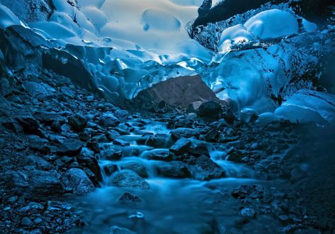 Ice Caves, Crevasses, and Moulins: Amazing Frozen Features of Mendenhall Glacier - Above & Beyond Alaska Mendenhall Glacier, Ice Caves, Ice Cave, Adventure Travel Explore, Dark Phone Wallpapers, Beauty Collection, Above And Beyond, Mother Nature, Mount Everest