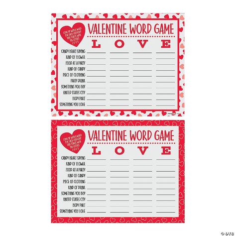 Activities For Seniors Assisted Living, Valentine Day Activities, Valentines Banquet, School Holiday Party, Valentine's Day Party Games, Valentine Party Game, February Activities, Valentines Day Words, February Activity