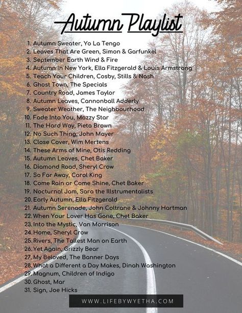 Playlist For Fall, Autumn Music Playlist, Songs For Autumn, Autumn Songs Playlist, Fall Songs Playlist, Autumn Playlist Names, Fall Playlist Names, Fall Music Playlist, Perfect Shower Routine