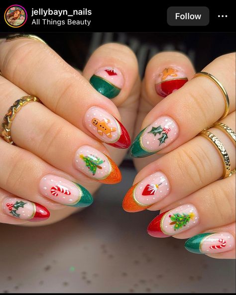 French Tip Nail Art, Cute Christmas Nails, Christmas Gel Nails, Thanksgiving Nails, Winter Nail Designs, Festival Nails, French Tips, Xmas Nails, Christmas Nail Designs