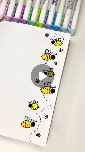 Bee Doodle Art, How To Draw A Bee Easy, Bee Doodle Simple, How To Paint A Bee, How To Draw A Bee, Cute Bee Drawing, Doodle Bee, Bees Drawing, Preschool Letter B