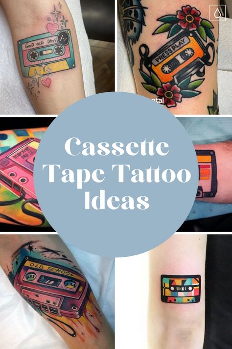 1980's Cassette Tape Tattoo Ideas - TattooGlee Mixed Tape Tattoo, 80s Tattoos Ideas, Tape Tattoo, Mix Tape Tattoo, 80s Music Tattoo, 1980 Tattoo Ideas, Caset Tape Tattoo, Vhs Tape Tattoo, Mixtape Tattoo