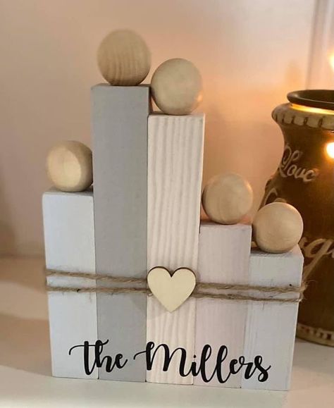 Pin by Shirley Cullipher on DIY ❤️ | Diy dollar store crafts, Wooden crafts, Wood crafts Wood Frame Diy Crafts, Diy Scrap Wood Gift Ideas, Star Inlay Wood, Dovetail Projects Woodworking, Scrap Wood Cricut Projects, Crafts Made Out Of Wood, Jenga Block People Diy, 2 By 4 Projects Wood Crafts, Scrap 2x4 Projects Diy Wood Blocks