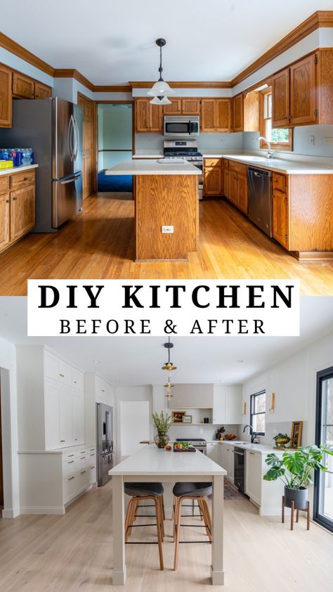 Kitchen Update On A Budget Diy, Diy Kitchen Remodel Before And After, Kitchen Repaint Before And After, Cool Renovation Ideas, Renovating Before And After, No Demo Reno Kitchen Before And After, Kitchen Make Over On A Budget Before And After, Cheapest Kitchen Remodel, Kitchen Reconfiguration Before And After