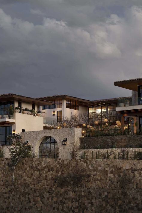 Step inside this insane organic modern dream home in Cabo San Lucas Dos Vistas Studio Mcgee, Studio Mcgee Cabo Dos Vistas, Modern Italian Villa, Character House, Modern Mediterranean Home, Brandon Architects, Modern Hacienda, Hacienda Homes, Pretty Homes