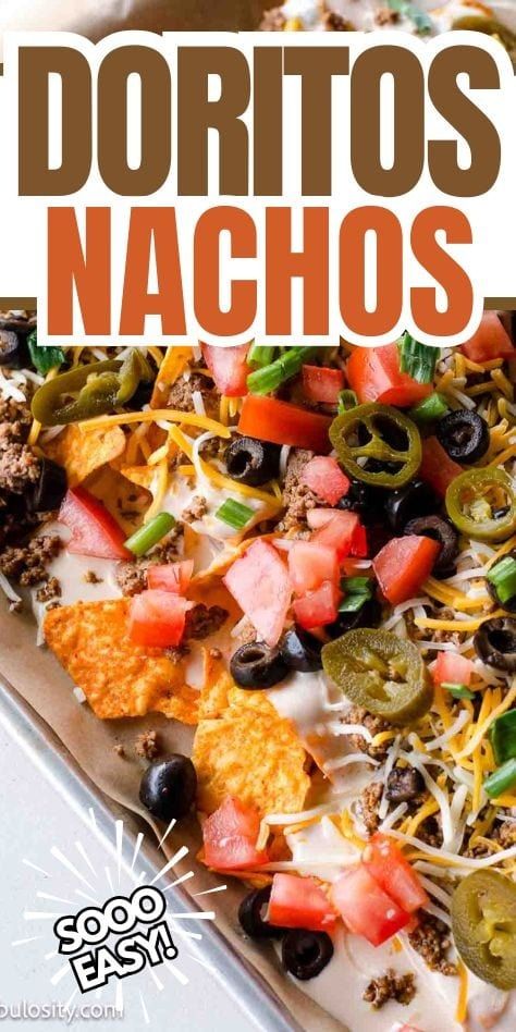 Baking sheet filled with Doritos and toppings. Doritos Nachos Recipe, Easy Beef Nachos, Taco Ground Beef, Steak Quesadilla Recipes, Easy Dinner Desserts, Leftover Taco Meat, White Queso, Turnip Recipes, Baked Nachos