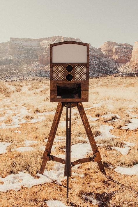 Photobooth Idea, Old Fashioned Camera, Portable Photo Booth, Vintage Photo Booth, Photo Booth Business, Photo Booth Design, Vintage Photo Booths, Mountain Weddings, Mountain Wedding Colorado