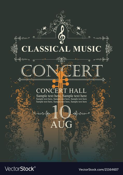 Piano Concert Poster Design, Classical Music Concert Poster, Classical Music Poster Design, Music Concert Poster Design, Violin Poster, Classical Music Poster, Concert Poster Design, Music Concert Posters, Vector Poster