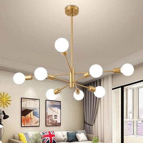 My Favorites Lists | Wayfair Mid Century Light Fixture, Focus Lighting, Sputnik Light Fixture, Sphere Chandelier, House Lights, Fiber Optic Lighting, Mid Century Light, Cove Lighting, Staircase Chandelier