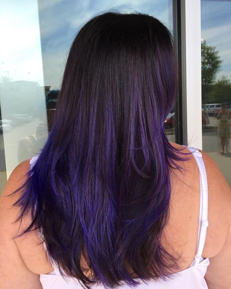 Dark Lavender Ombre Ombre Hair Color For Brunettes, Lavender Hair Ombre, Dark Purple Hair Color, Hairstyle Balayage, Balayage Straight, Balayage Hairstyle, Balayage Straight Hair, Balayage Haircolor, Purple Balayage