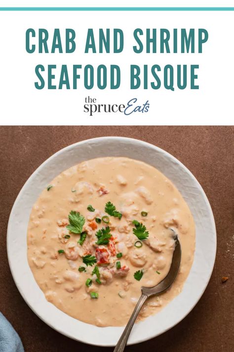 Cream Of Crab Soup Recipe, Crab And Shrimp Seafood Bisque, Shrimp Bisque Recipe, Crab Bisque Recipe, Seafood Bisque Recipe, Crab Soup Recipes, Lobster Bisque Recipe, Bisque Soup Recipes, Crab And Shrimp