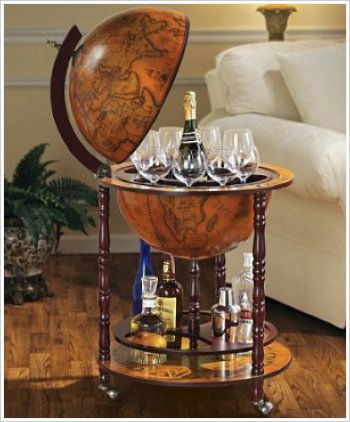 Ron Burgundy would be very jealous of this !!! World Globe Bar Globe Drinks Cabinet, Globe Bar Cart, Globe Bar, Bar Serving Cart, Home Pub, Bar Cart Decor, World Globe, Storage Stand, Mini Table