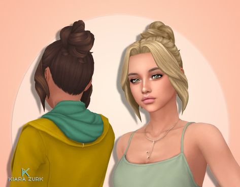 Rafaela Bun - My Stuff Pony Hairstyles, Sims 4 Studio, Sims 4 Anime, Pelo Sims, Toddler Top, Sims 4 Mm, Bun Hair, My Stuff, Girl Short Hair