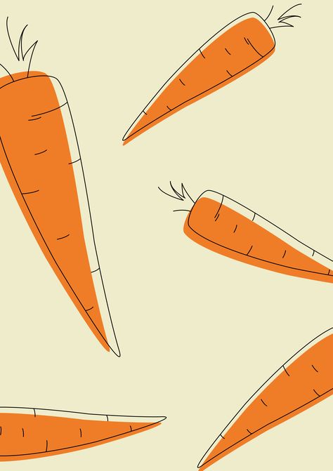 Carrot seamless pattern. Vegetables illustration background. Simple lines. Minimalism. Illustration Background Simple, Abstract Vegetables, Fitness Widget, Carrot Wallpaper, Vegan Branding, Carrot Illustration, Vegetables Drawing, Vegetables Illustration, Vegetables Pattern