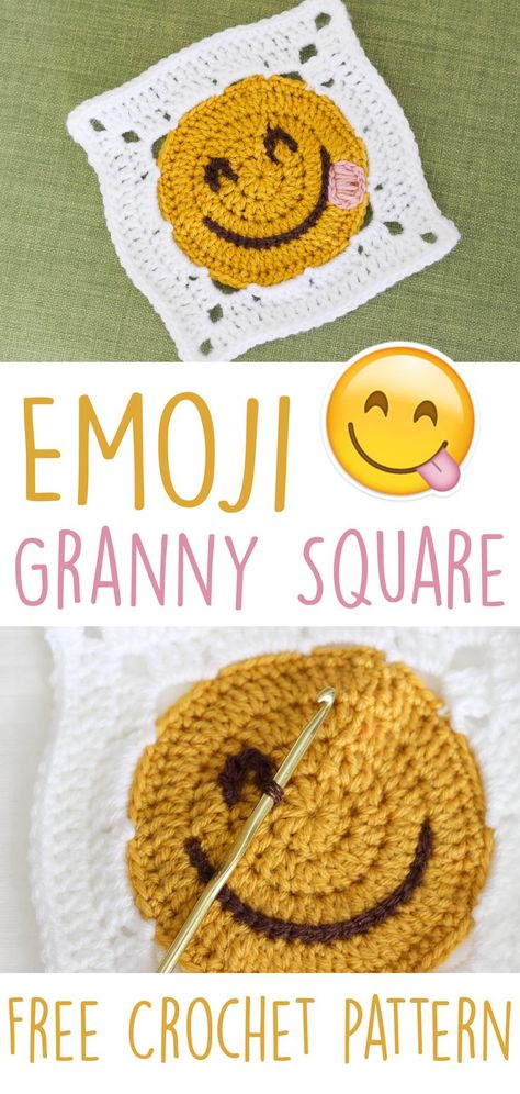 Fun Emoji, Frock Pattern, The Emoji, Baby Frock, Crochet Blocks, Crochet Granny Square, Granny Square Blanket, Crochet Square Patterns, Granny Squares Pattern