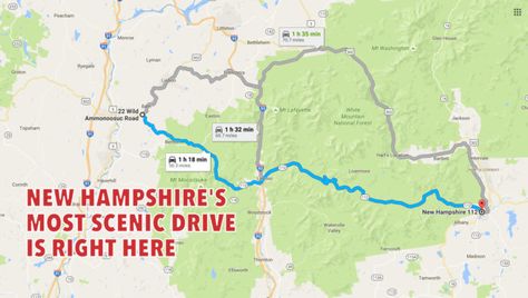 One Of The Most Scenic Drives Is Right Here In New Hampshire Fall Foliage Map, North Conway New Hampshire, Kancamagus Highway, White Mountain National Forest, North Conway, New England Fall, Mount Washington, Anniversary Trips, Historical Landmarks