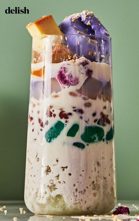 Here’s Exactly How To Make A Gorgeous Bowl Of Halo-HaloDelish Halo Halo Aesthetic, Halo Halo Recipe, Halo Aesthetic, Halo Halo Dessert, Asian Dessert Recipes, Filipino Food Dessert, Pork Adobo, Coconut Pudding, Halo Halo