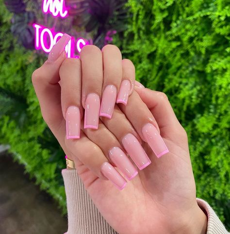 Pink Tapered Square Nails Medium, Light Pink Nail Designs, Studio Wallpaper, Nails Round, Tapered Square Nails, Milky Nails, Gel Acrylic Nails, Ombre Acrylic Nails, Work Nails