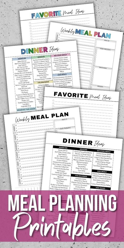 Do you need help with what to cook for dinner? These free printable meal planning templates are not only cute, but they're packed with over 100 dinner ideas, separated by cuisine, so you don't have to stand in front of the open fridge wondering what to make for dinner! Use these meal planning printables to plan out meals for the week, keep track of family favorite meals, and write down a grocery list! Free Printable Meal Planner Templates, Open Fridge, Family Dinner Planning, Menu Planning Printable, Meal Planning Binder, Dinner Planning Weekly, Weekly Meal Plan Template, Free Meal Planner, Meal Planner Printable Free