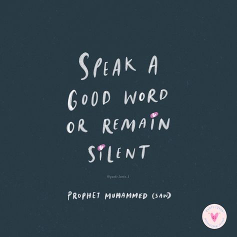 Quote Lovin' © on Instagram: “‘Speak a good word or remain silent.’ Prophet Muhammad SAW” Saw Quotes, Eid Gift Ideas, Quranic Quotes, Remain Silent, Islamic Wedding, Eid Gift, Islamic Posts, Muhammad Saw, Islamic Video