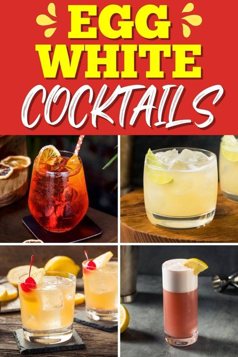 While these egg white cocktails don't taste different from a standard drink, the added proteins bring a wonderfully rich and silky foam that's to die for. Dark And Stormy Drink, Egg White Cocktails, White Lady Cocktail, Clover Club Cocktail, Cinnamon Simple Syrup, Tasty Cocktails, White Egg, Dark And Stormy, White Cocktails