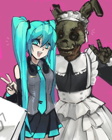 Miku Hatsune Vocaloid, Vocaloid Funny, Hxh Characters, Vocaloid Characters, Animatronic Fnaf, Goofy Pictures, William Afton, Fnaf Memes, Fnaf Funny