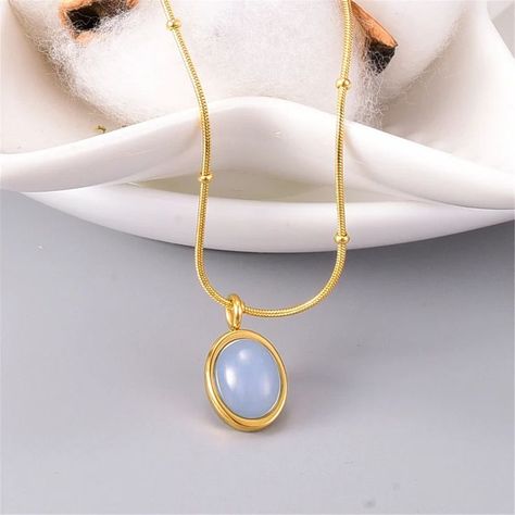 Jade Charm, Womens Chokers, Stone Choker, Aquamarine Pendant, Aquamarine Necklace, Jade Pendant, Adjustable Necklace, Gold Plated Necklace, Chain Choker