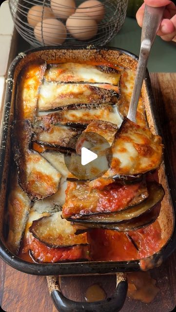 Julius Roberts on Instagram: "Aubergine Parmigiana. A strong contender for my last meal. One of those recipes that if you get it right, it’s utter perfection. Fun to make, bang in season and absolutely delicious. I’ve always found frying the aubergine slices an absolute chore, it might be sacrilege, but this method of roasting them makes things so easy and you can crack on with the tomato sauce while they cook. Anyway, highly recommend you make this asap. Big love xx" Baked Aubergine Recipe, Julius Roberts Recipes, Julius Roberts, Roasted Aubergine, Aubergine Recipe, Eggplant Recipes Easy, Dinner Vegetarian, Lasagne Recipes, Easy Mediterranean Diet Recipes