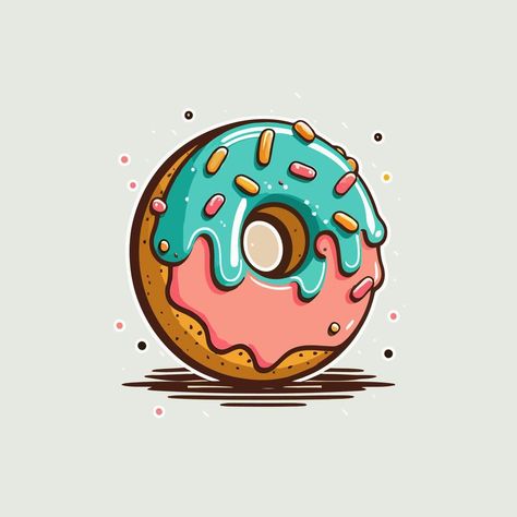 donut bakery store logo cartoon doughnut icon or label and cafe menu Donut Drawing, Donut Cartoon, How To Draw Anything, Donut Logo, Donut Art, Donut Vector, Food Pillows, Bakery Store, Logo Cartoon