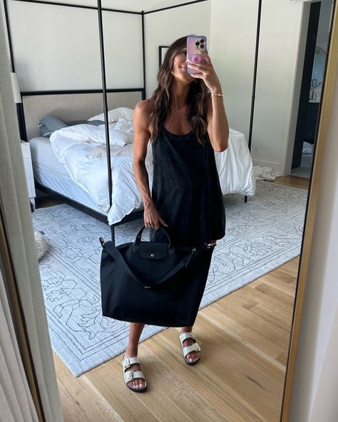 click to shop the le pliage travel bag + romper in my ltk! Black Travel Outfit, Le Pliage Outfit, Ruffle Bag, Travel Packing Outfits, Weekend Duffle Bag, Ruffles Bag, Black Travel, What To Pack, Black Outfit