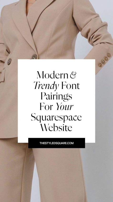 Best Squarespace Font Pairings, Classy Website Design, Serif Font Pairing, Squarespace Fonts, Modern Font Pairings, Squarespace Font Pairings, Web Design Font, Google Font Pairings, Squarespace Inspiration